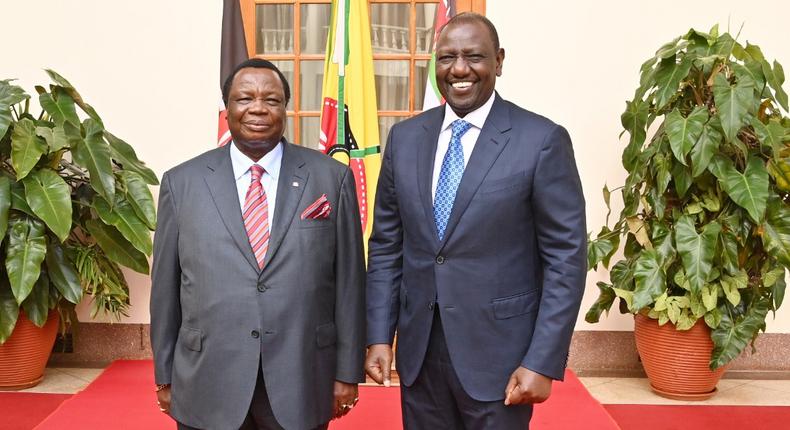 Francis Atwoli with President William Ruto at State House on December 1, 2022