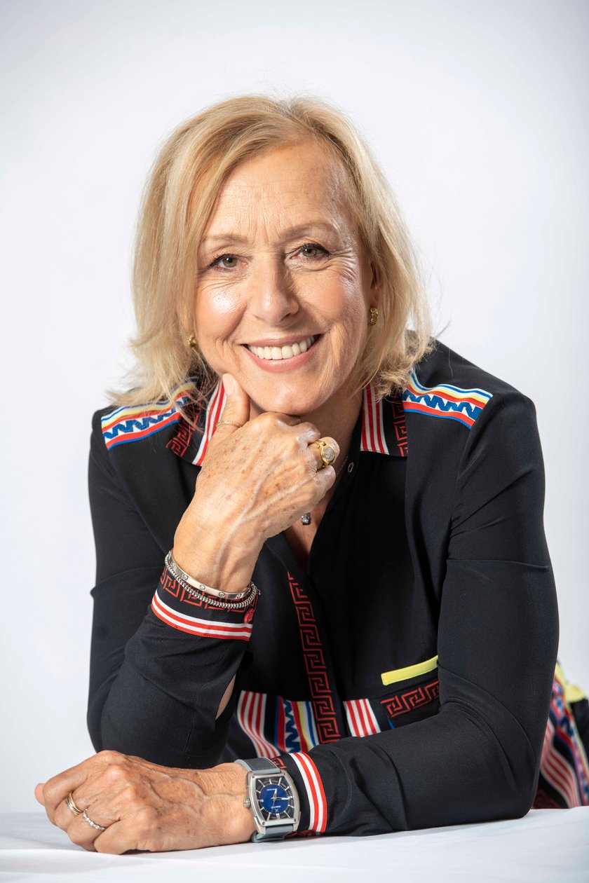 Martina Navratilova (65 l.) podziwia forhend Igi.