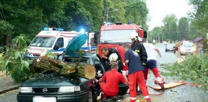 Drzewo zwaliło się na auto. Matka z dzieckiem przeżyli!