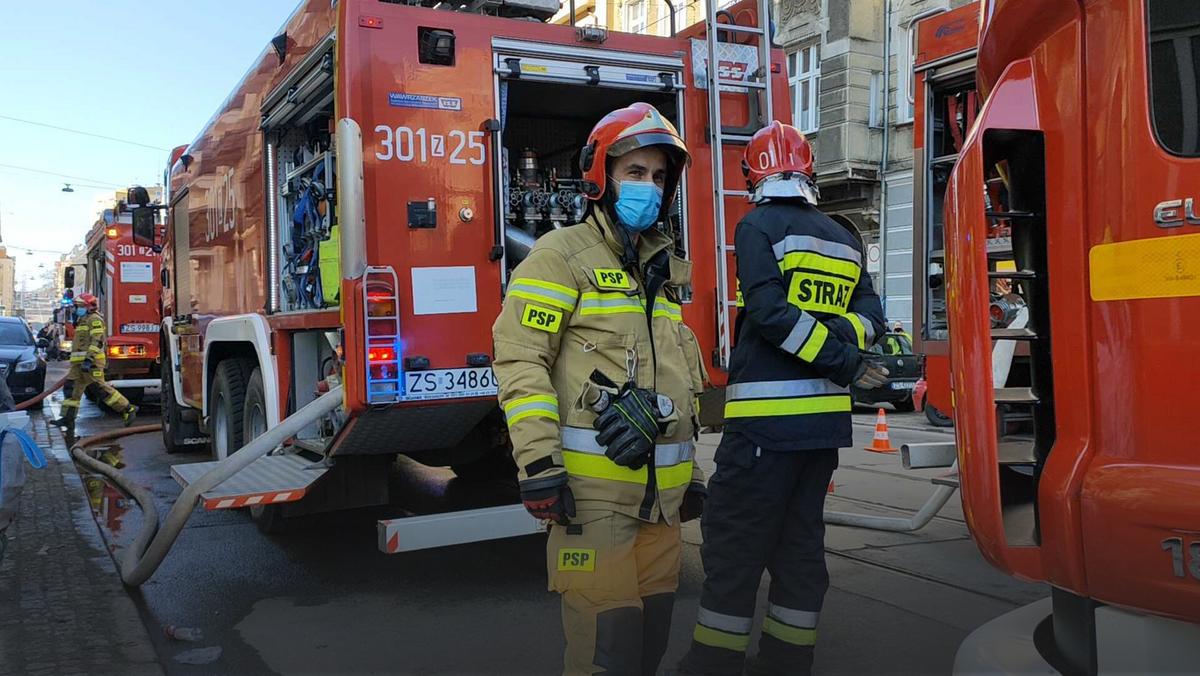 Pożar w Szczecinie przy ul. Jagiellońskiej