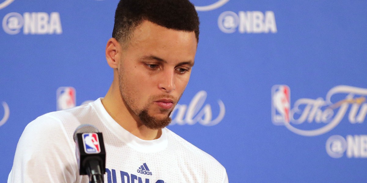 Golden State Warriors guard Stephen Curry after losing Game 7 of the NBA Finals.