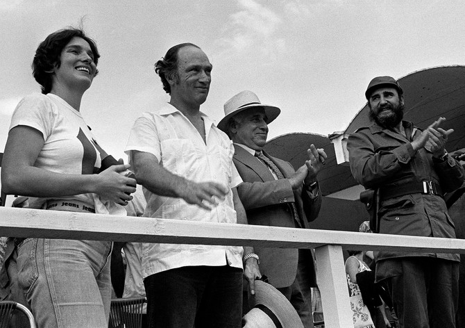Pjer Trudo sa suprugom Margaret i Fidelom Kastrom 1976. na Kubi