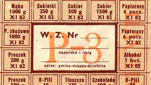 Kartka wieloasortymentowa (oprócz mięsa) z listopada 1982 roku - domena publiczna