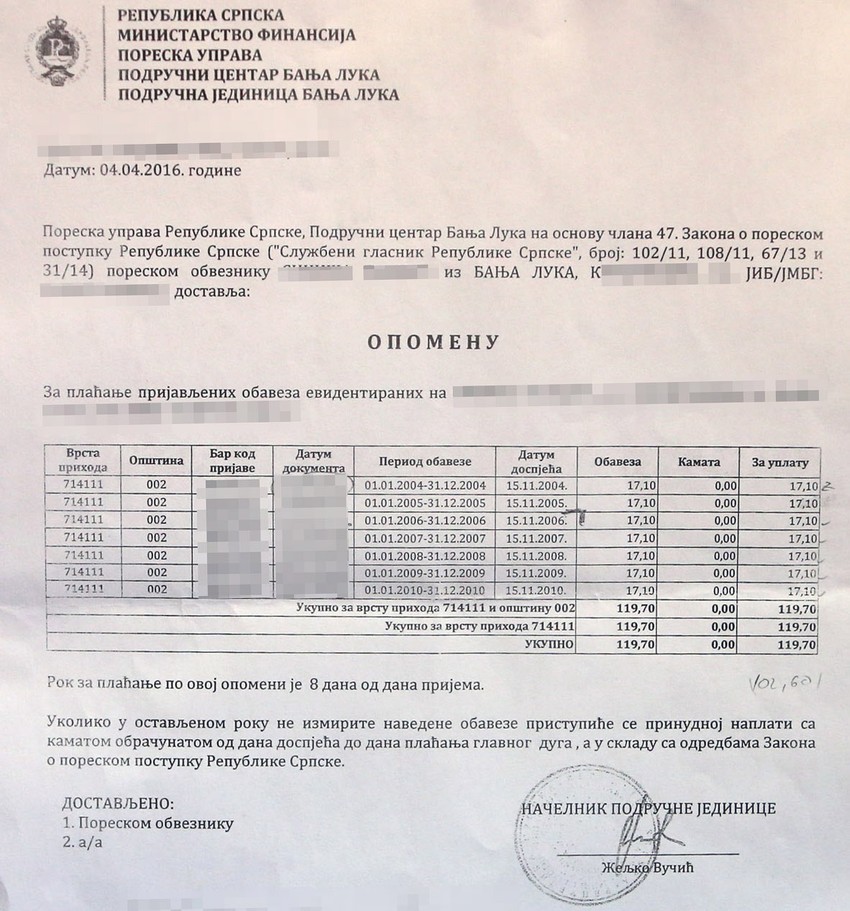 Građani zatečeni opomenama