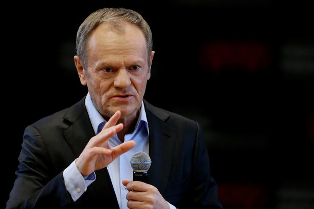 Przewodniczący Platformy Obywatelskiej Donald Tusk w Chorzowie