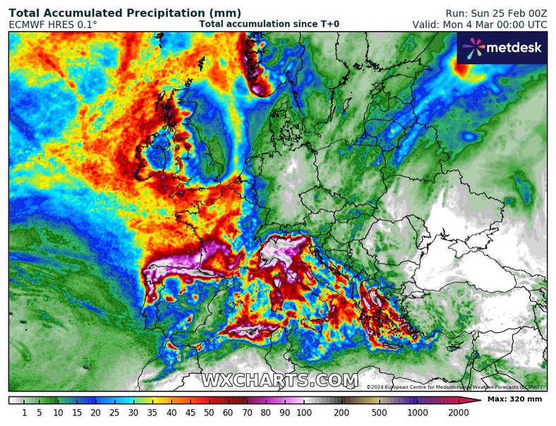 Na południu Europy możliwe są w kolejnych dniach powodzie błyskawiczne