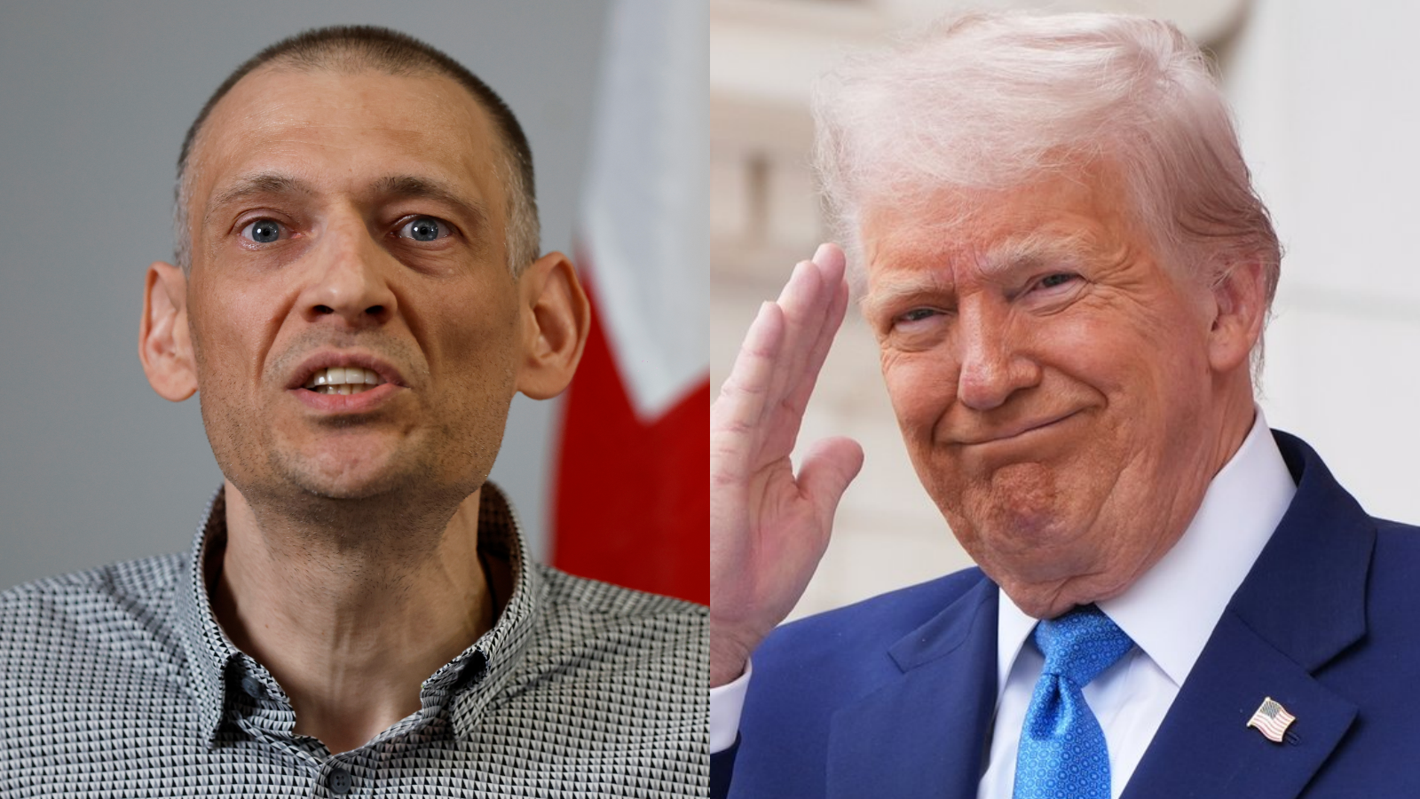 Niekdajší líder bieloruskej opozície Siarhej Cichanovski a americký prezident Donald Trump.