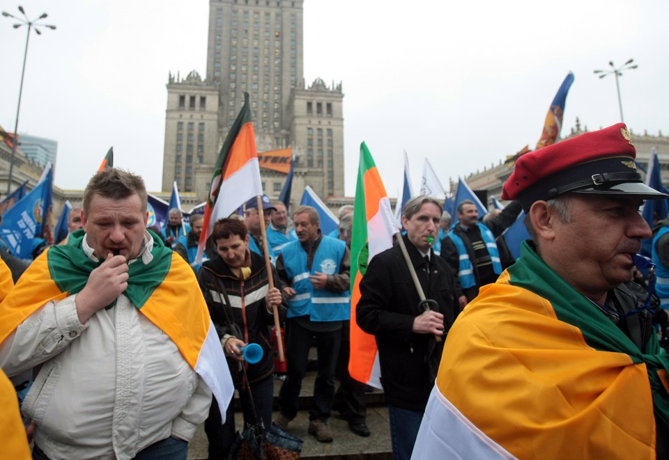 WARSZAWA PROTEST KOLEJARZY