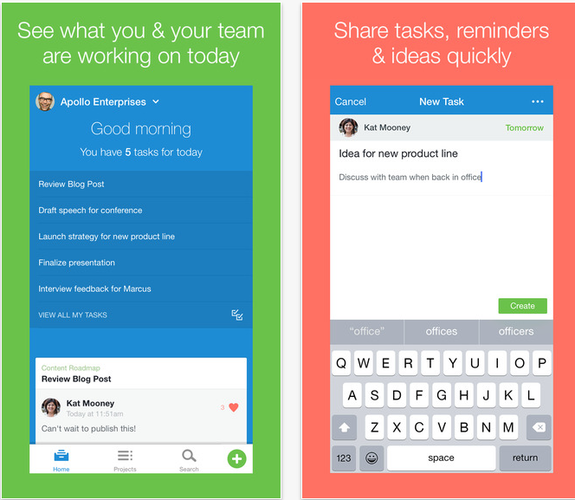 Asana to przejrzysta lista zadań, którą możemy dzielić wraz z naszymi współpracownikami. Do określonych list możemy dołączyć nasze pliki z Dropboksa, jak również zdjęcia. Aplikacja świetnie sprawdza się przy realizacji grupowych projektów.