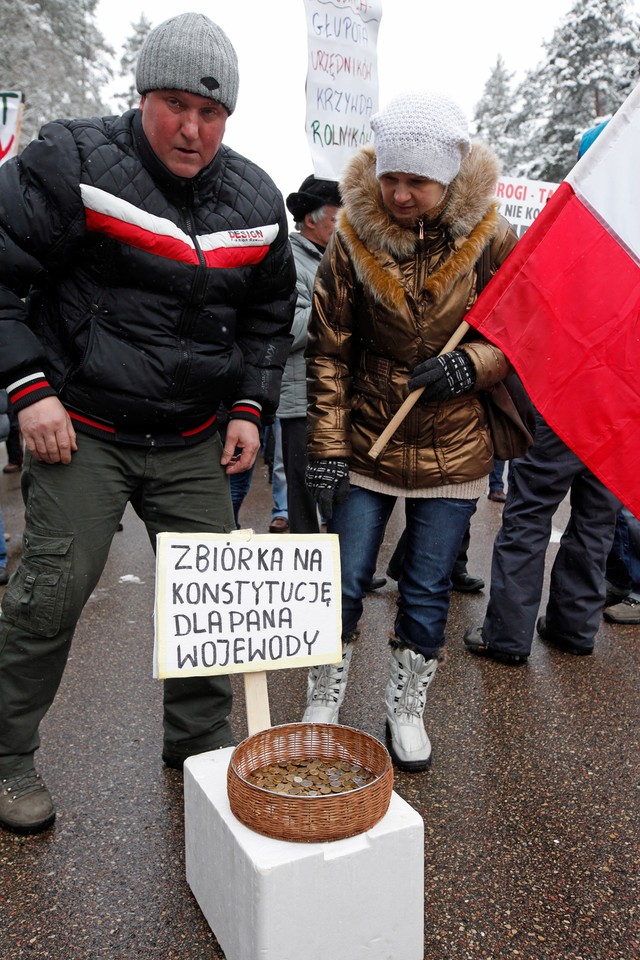 Rozpoczęła się blokada krajowej "ósemki" prowadzącej na Litwę