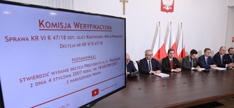 Komisja weryfikacyjna przydzieliła kolejne odszkodowania. Decyzja o zwrocie Koszykowej 49a wydana z naruszeniem prawa