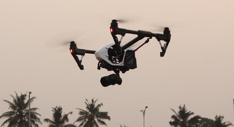 A picture of the drone spotted at the Trade Fair Centre