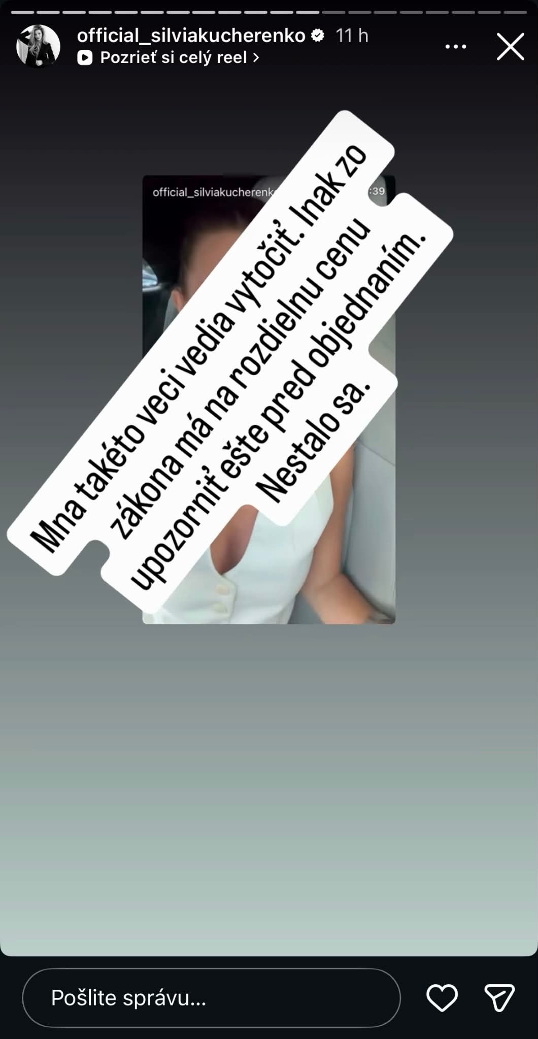Kucherenko si všimla vec, ktorá ju okamžite zdvihla zo stoličky.