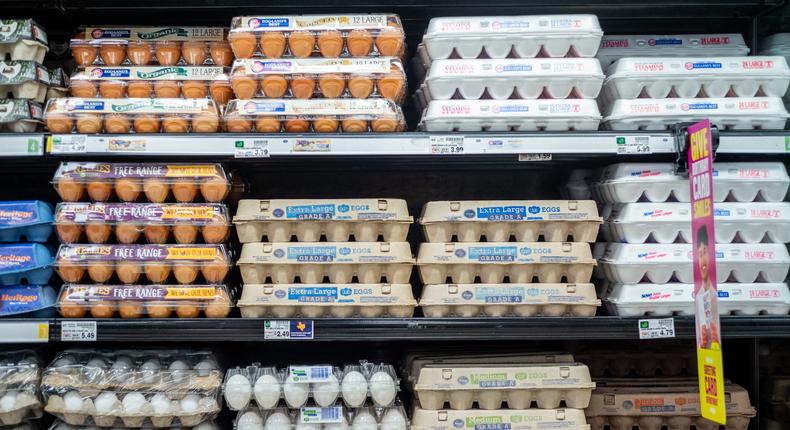 Egg prices finally seen set to fall back to normal after reaching record highs earlier this year.Brandon Bell/Getty Images