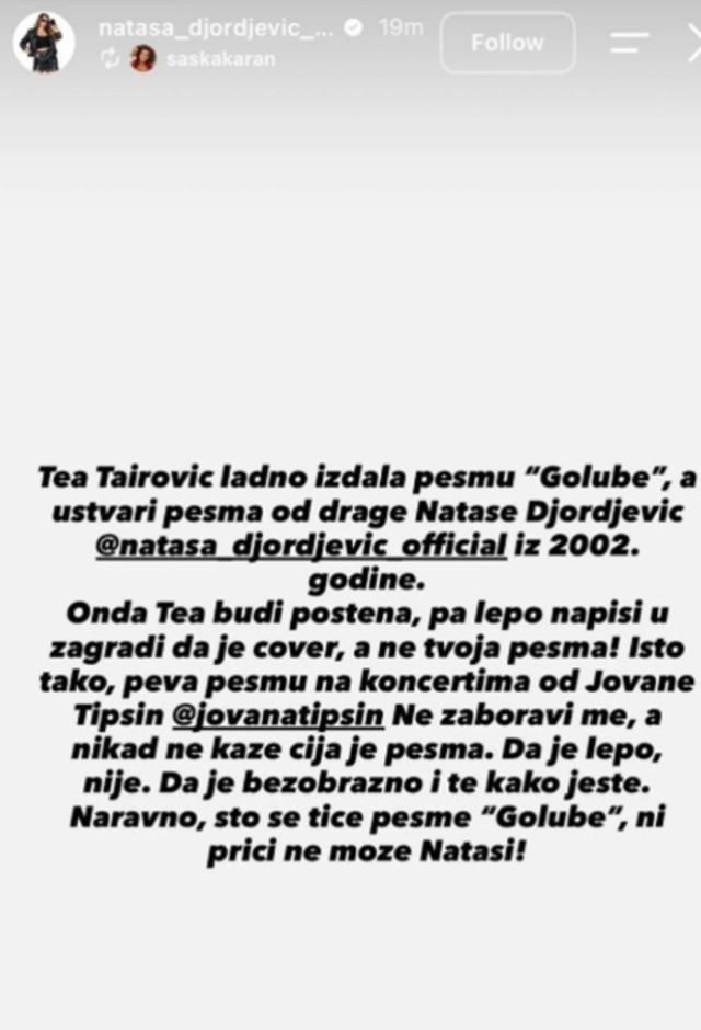 Objava Saške Karan