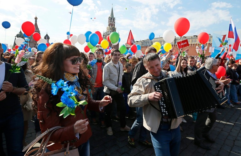 Manifestacja na Placu Czerwonym w Moskwie z okazji 1 maja