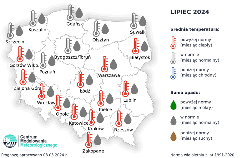 Lipiec w części kraju także będzie ciepły, a nawet upalny