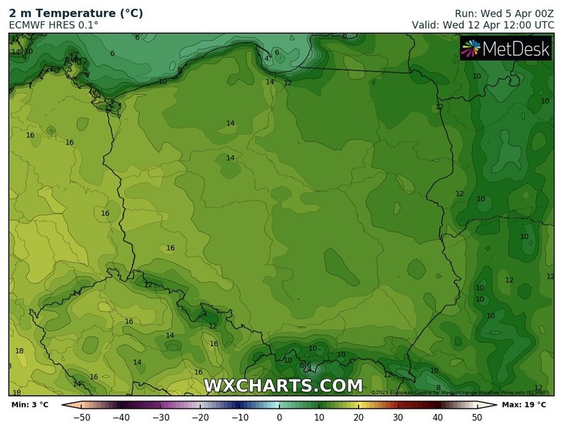 Temperatura będzie zdecydowanie wyższa niż obecnie, choć nie spodziewamy się wyjątkowo wysokich wartości