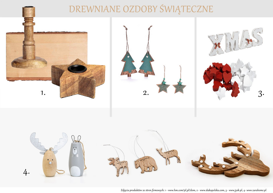 Drewniane ozdoby świąteczne