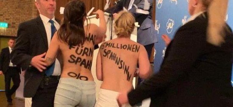 Niemiecki minister zdrowia zaatakowany przez półnagie aktywistki Femen [WIDEO]