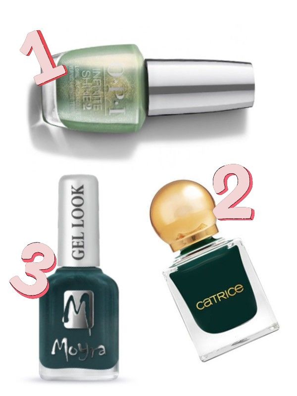 1. Esmalte de uñas Infinite Shine (Decked To The Pines) OPI HUF 4679 2. Esmalte de uñas Sparks Of Joy (C02) CATRICE HUF 1269 3. Esmalte de uñas Gel Look (Assia) MOYRA HUF 655 