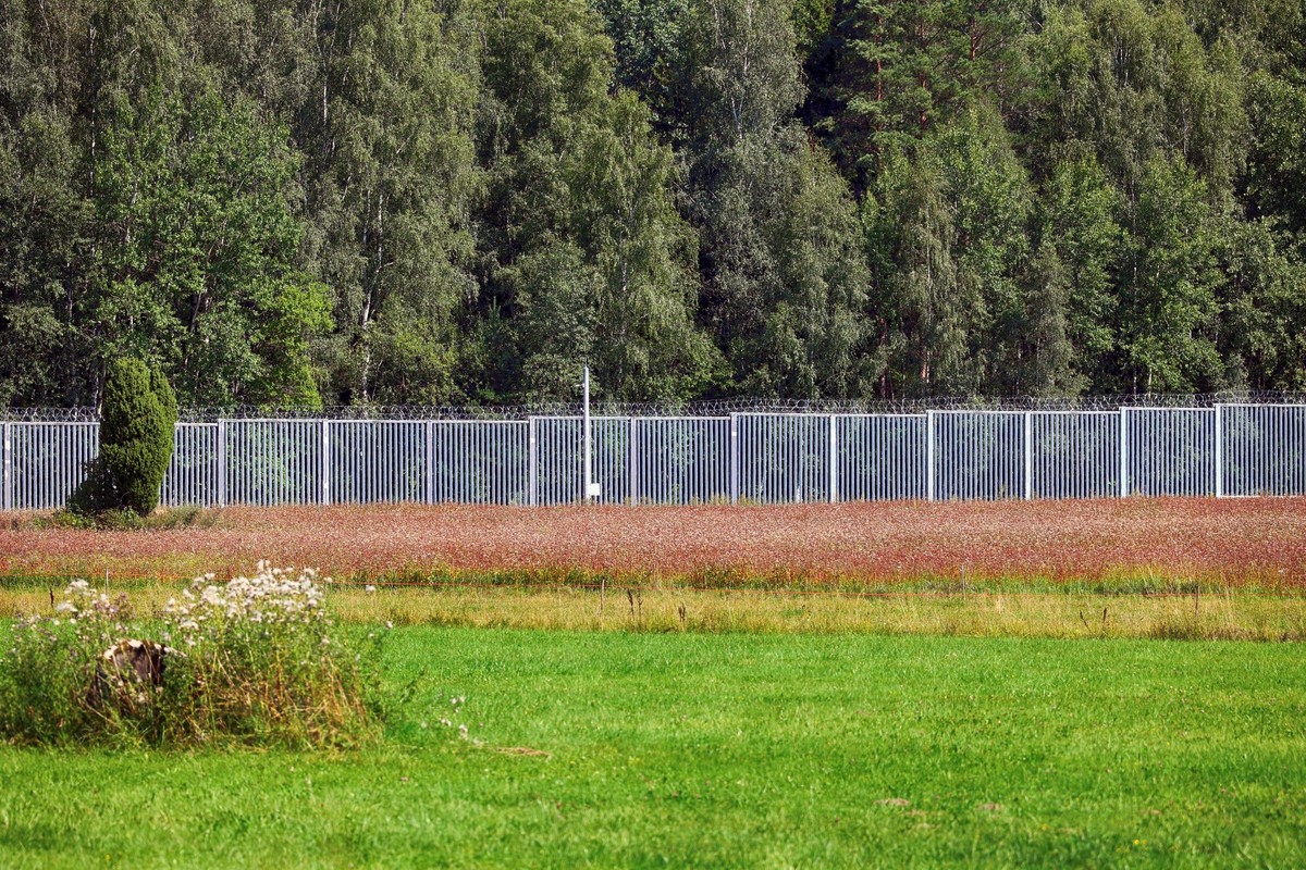 Płot na granicy polsko - białoruskiej