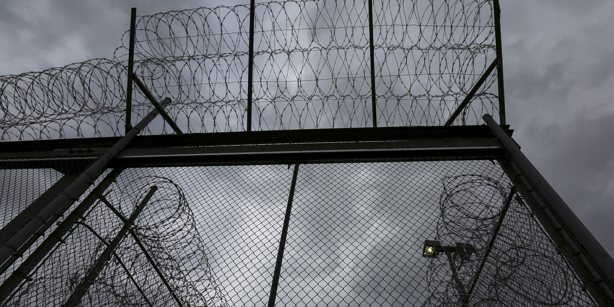 The front gate is pictured at the Taconic Correctional Facility in Bedford Hills, New York April 8, 2016.