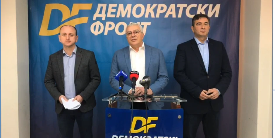 Demokratski front: Milan Knežević, Andrija Mandić i Nebojša Medojević
