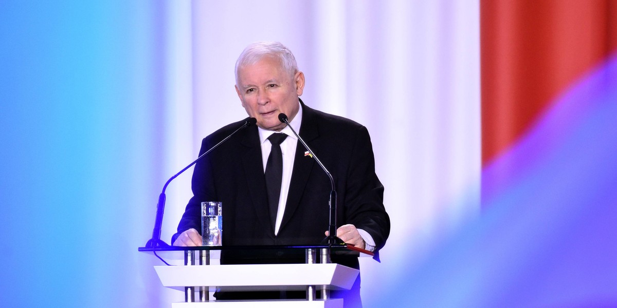 Jarosław Kaczyński na konwencji Pis w Markach w sobotę 4 czerwca. 