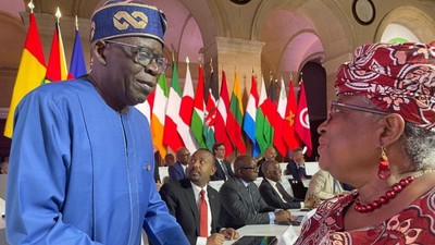 President Bola Tinubu and Ngozi Okonjo Iweala met in France in June 2023. [Punch]