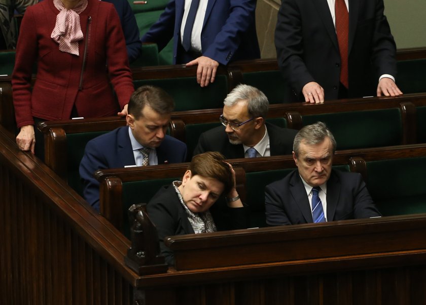 Beata Szydło w ławach rządowych