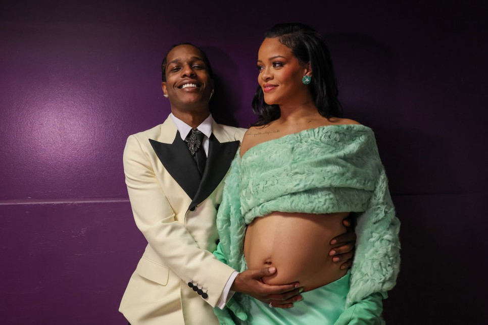 Rihanna és Asap Rocky az Oscar gála színfalai mögött
