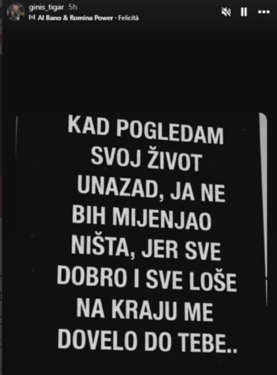 Jovana i Tigar podelili isti citat