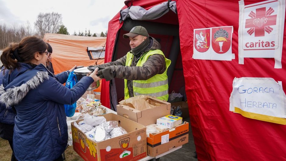 Punkt pomocy dla uchodźców na granicy polsko-ukraińskiej, Caritas Diecezji Zamojsko-Lubaczowskiej, fot. Caritas 