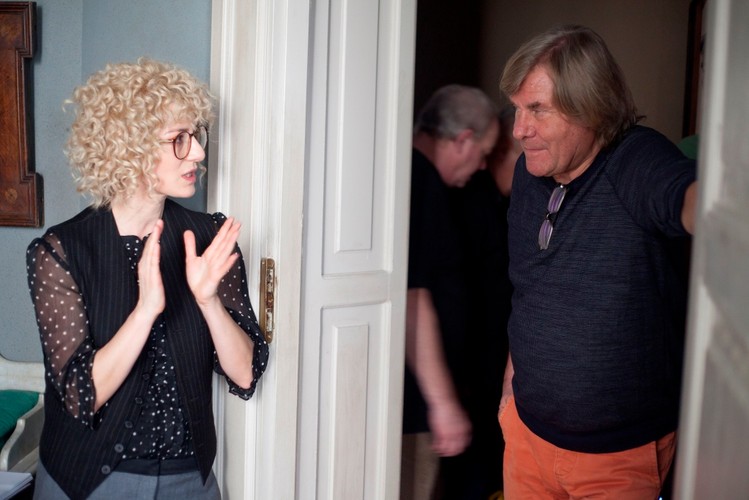 Sonia Bohosiewicz i Filip Bajon na planie filmu 'Panie Dulskie'