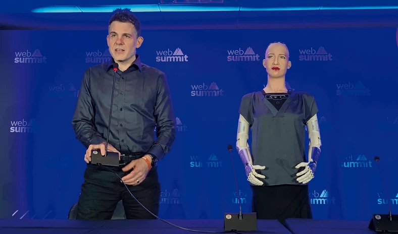 Sophia the Robot i jej twórca. David Hanson od lat pracuje nad rozwojem maszyn humanoidalnych