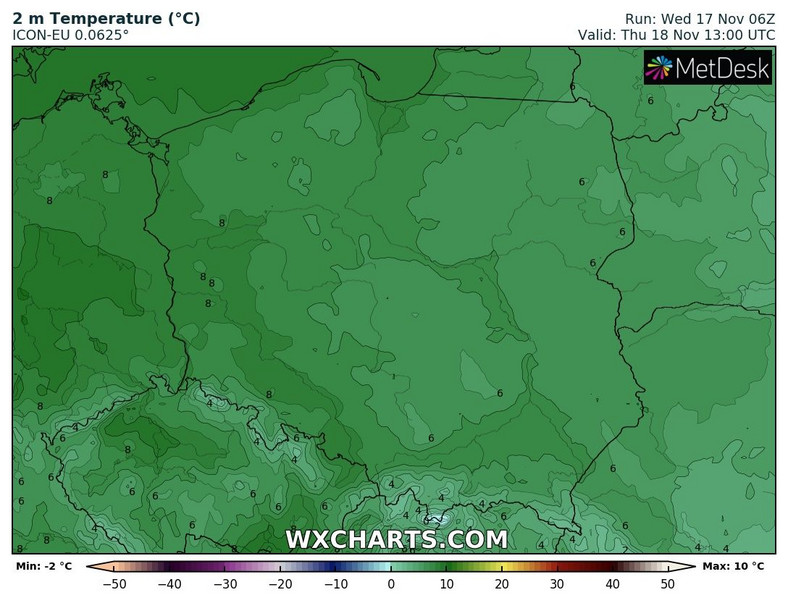 Temperatura nadal wszędzie poniżej 10 st. C