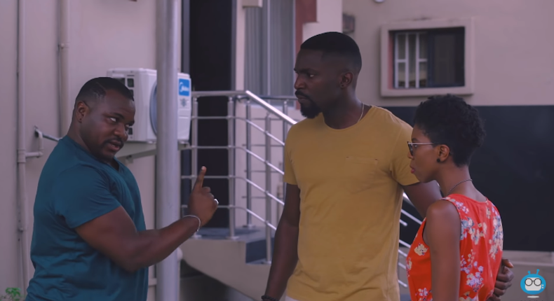 Akin Savage, Noah and Kari in a scene from episode 7 of web series, 'Man of her dreams.' [YouTube/Bukafedgeeks]