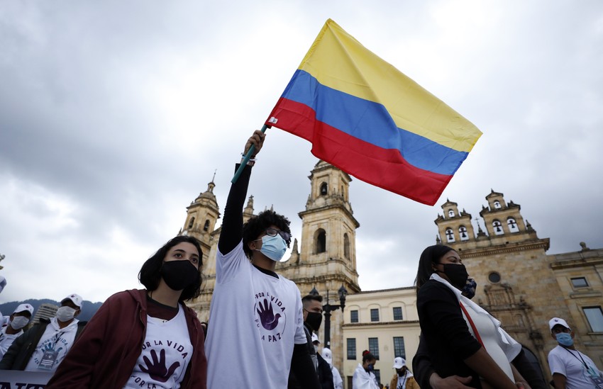 Protest bivših članova FARK-a u Bogoti u novembru