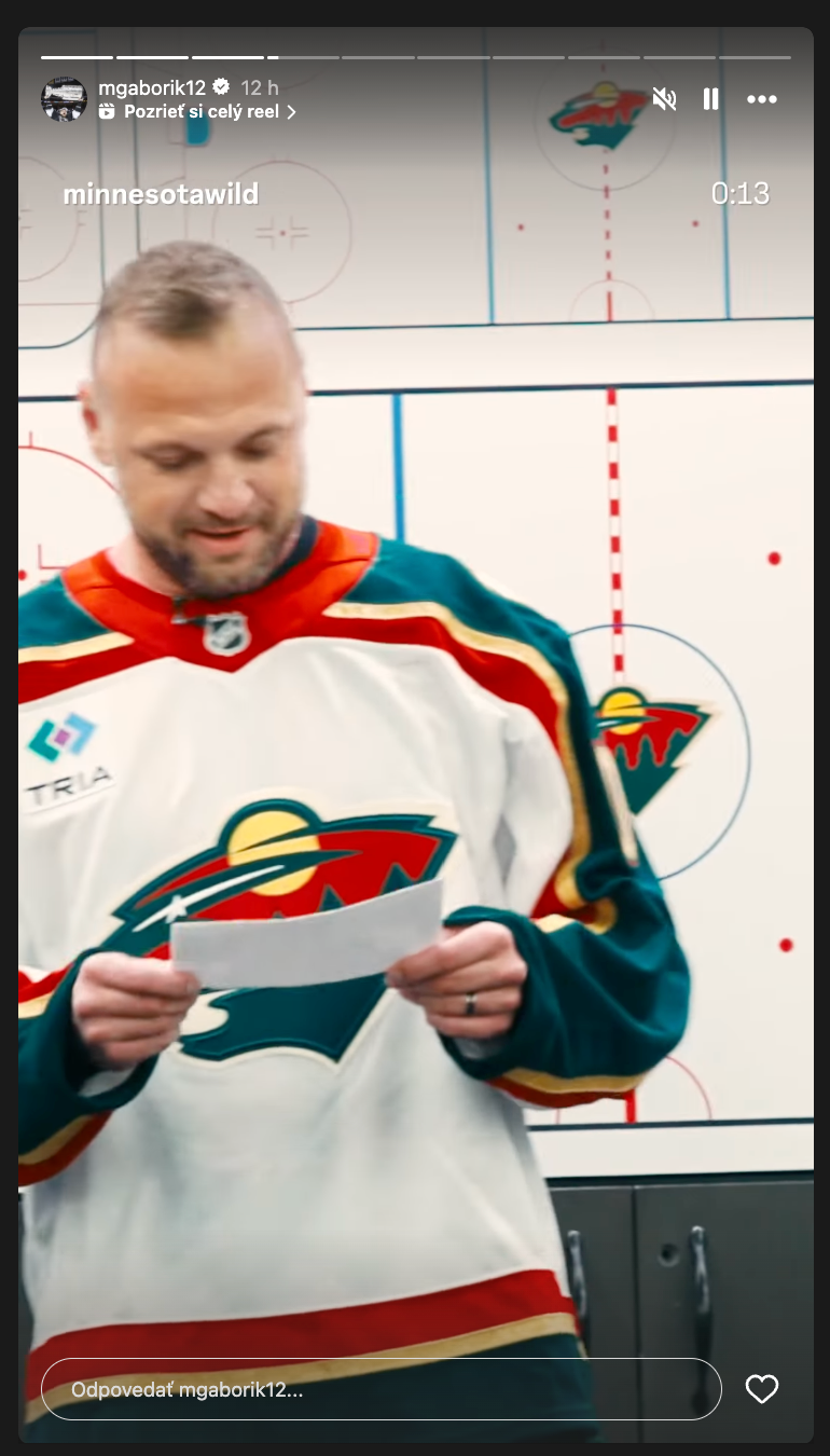 Marián Gáborík na oslavách Minnesoty Wild. 