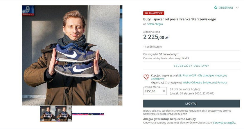 Poseł Franciszek Sterczewski z KO wystawił buty...