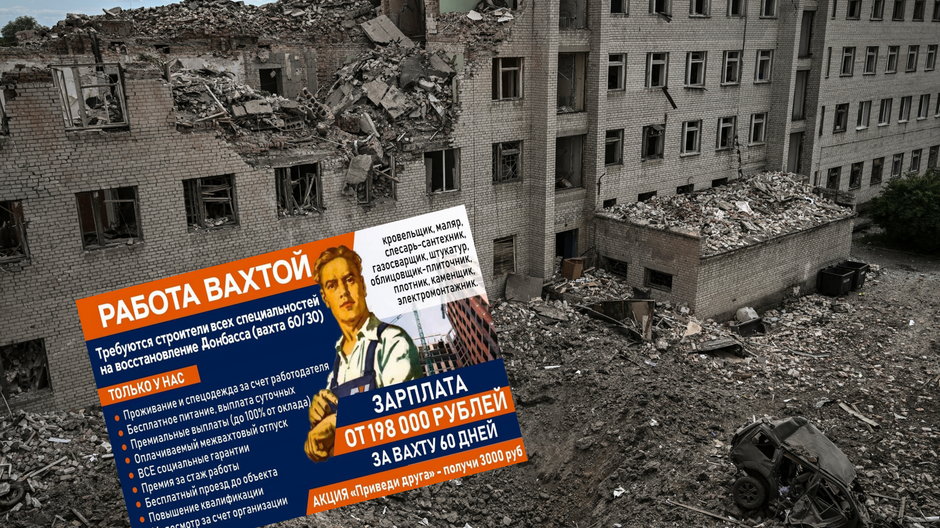 Rosja zachęca ochotników do wzięcia udziału w odbudowie Donbasu. (Bachmut w Donbasie)