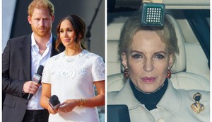 Prince Harry and Meghan photographed at Global Citizen Live: New York on September 25, 2021, and Princess Michael of Kent photographed before a Christmas lunch with the royal family in 2017.Gotham/WireImage/Getty Images, Mark Cuthbert/UK Press via Getty Images