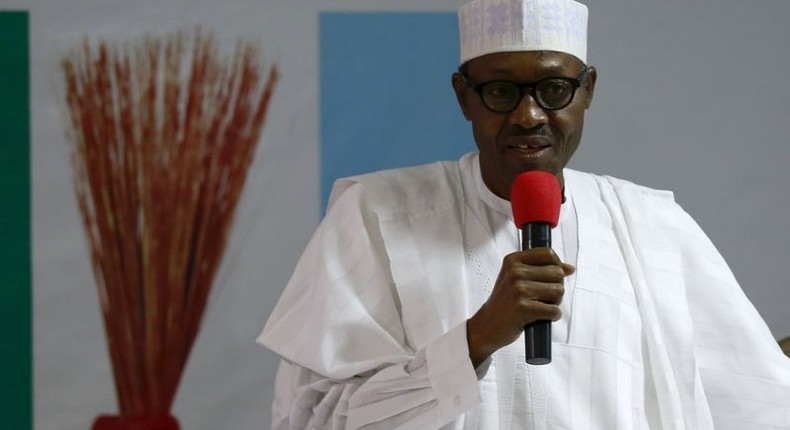 President Muhammadu Buhari addresses members of the National Working Committee during the meeting of the All Progressives Congress (APC) party at the headquarters of the party in Abuja, Nigeria in this July 3, 2015 file photo. REUTERS/Afolabi Sotunde