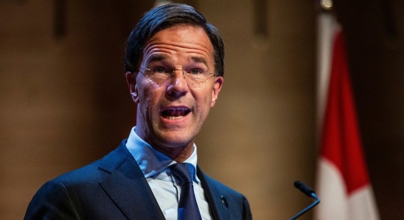 Dutch Prime Minister Mark Rutte, pictured October 2018, says the concept of a European army is going way too far for the Netherlands, and insists that NATO remain the primary guardian of Europe's safety