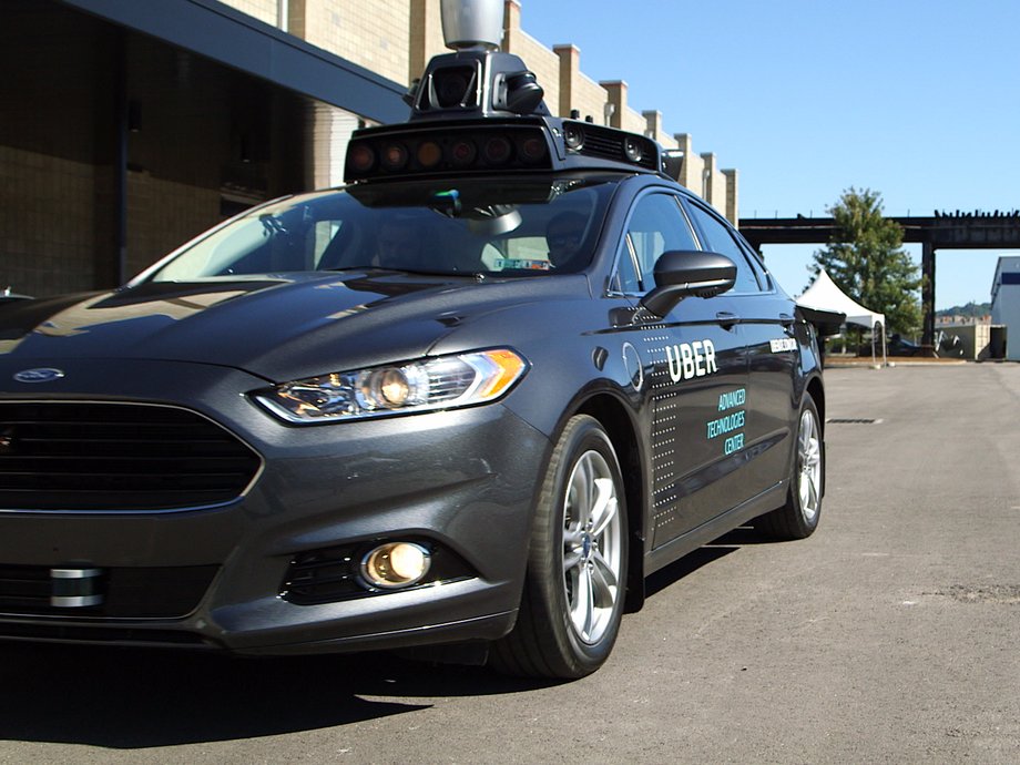 An Uber self-driving car in Pittsburgh.