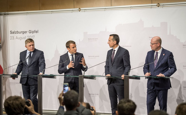 Robert Fico, Emmanuel Macron, Christian Kern i Bohuslav Sobotka