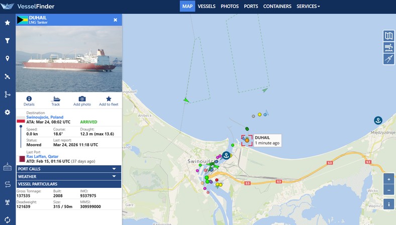 Ostatni statek z gazem z Kataru