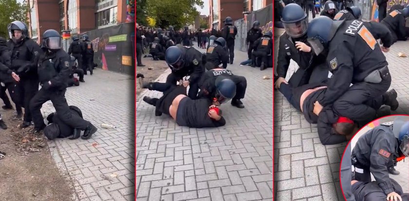 Brutalna pacyfikacja kibiców przez policję przed derbami Hamburga [WIDEO]