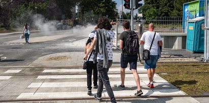 Tramwaj dojeżdża na Włodarską